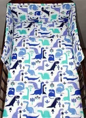 Ochraniacze do łóżeczka - Ochraniacz bawełniany do łóżeczka 30x180 cm- dino niebieskie - miniaturka - grafika 1