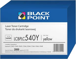 Black Point [LCBPLC540Y] Toner (Lex C540H1YG) - Tonery zamienniki - miniaturka - grafika 1