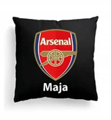 Poduszki dekoracyjne - Foto Poduszka Czarna Arsenal Londyn +IMIĘ - miniaturka - grafika 1