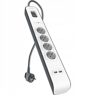 Belkin Listwa zasilająca Surge Plus 4-fold incl. 2 x USB 2,4A - BSV401VF2 (BSV401VF2M) - Listwy zasilające - miniaturka - grafika 2