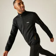 Bluzy sportowe męskie - Regatta Polar męski rozsuwany Newhill Czarny, Rozmiar: 2XL - miniaturka - grafika 1