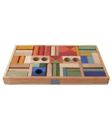 Klocki - WOODEN STORY Drewniane Klocki w Skrzynce – Kolorowe 54 Elementy - miniaturka - grafika 1