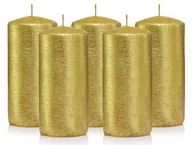 Świece - Świece ozdobne złote walec kokon 12/6 zestaw 5 szt - miniaturka - grafika 1