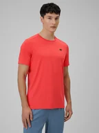 Koszulki sportowe męskie - 4F Koszulka treningowa regular szybkoschnąca męska - czerwona XXL - miniaturka - grafika 1