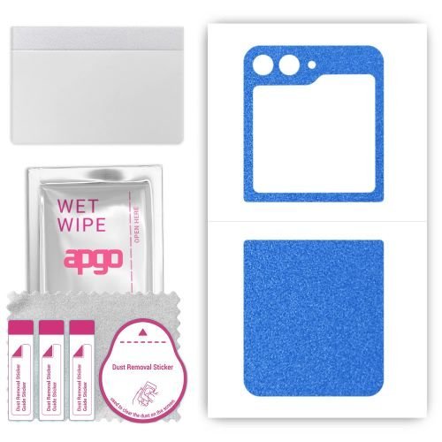 folia naklejka skórka strukturalna na TYŁ do Samsung Galaxy Z Flip5 Retro - Niebieski Pastel Matowy - apgo SKINS