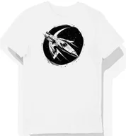 Koszulki męskie - Koszulka męska biała z motywem srebrnego myśliwca gwiezdnego S - miniaturka - grafika 1