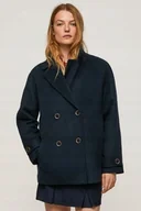 Płaszcze damskie - Pepe Jeans Płaszcz Wełniany Klasyczny Granatowy S 2Z2B6_G* S 2Z2 - miniaturka - grafika 1
