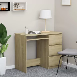 vidaXL Biurko vidaXL Biurko dąb sonoma 90x45x76 cm płyta wiórowa 801376 - Biurka - miniaturka - grafika 1