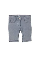 Spodenki damskie - s.Oliver Junior dziewczęce szorty jeansowe 403.10.103.18.181.2100934.Slim dżinsowe szorty, Blue/White Stripes, 98, Niebieskie/białe paski, 98 cm - miniaturka - grafika 1