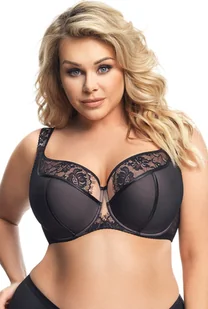 Gorsenia Gorsenia K647 Alicante czarny 80J Biustonosz półusztywniany - Biustonosze - miniaturka - grafika 1