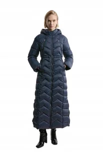 KAREN MILLEN GRANATOWY PŁASZCZ Z KAPTUREM DO KOSTEK DLA WYSOKICH 38 B_C - Płaszcze damskie - miniaturka - grafika 1