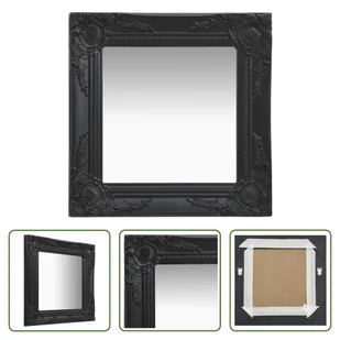 The Living Store Lustro ścienne w stylu barokowym 40x40 cm czarne - Lustra The Living Store Lustro ścienne w stylu barokowym 40x40 cm czarne - Lustra - miniaturka - grafika 1
