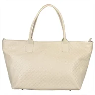 Torebki damskie - Duża torba skórzana shopper bag jasny beż Borse in pelle - miniaturka - grafika 1