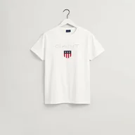 Koszulki męskie - Męska Koszulka z krótkim rękawem GANT SHIELD SS T-SHIRT 2003023.110 – Biały - miniaturka - grafika 1