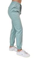 Spodnie damskie - Joggery medyczne miętowe casual premium roz. L - miniaturka - grafika 1