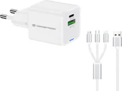 Ładowarki samochodowe - Ładowarka Conceptronic CONCEPTRONIC Ladegerät 2Port 33W,1xUSB-C,1xUSB-A +3-in-1 sw - miniaturka - grafika 1