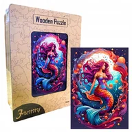 Puzzle - Drewniane Puzzle Edukacyjne A3 Syrenka Syrenka Dzieci i Dorośli 240el DUŻE - miniaturka - grafika 1