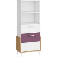 Regały - Regał 65S HEY-16 Hey MebloCross Dąb Artisan / Biały Mat / Żółty - miniaturka - grafika 1