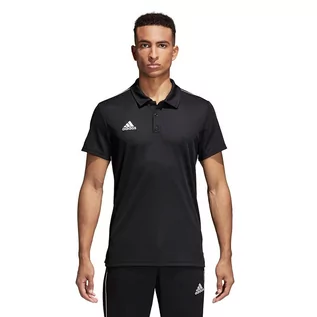 Koszulki męskie - Adidas Koszulka męska polo Core 18 czarne r S CE9037 CE9037 - grafika 1