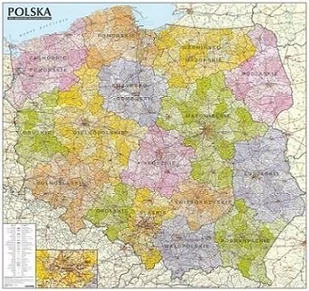 ExpressMap praca zbiorowa Polska. Mapa administracyjno-samochodowa, ścienna, oprawiona w listwy 1:570 000 - Atlasy i mapy - miniaturka - grafika 1