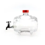 Domowy wyrób alkoholu - Beczka szklana z kranikiem ozdobna 500 ml 9510 - miniaturka - grafika 1