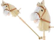 Zabawki interaktywne dla dzieci - KONIK Na Patyku GŁOWA Na Kiju KOŃ Do Galopowania HOBBY HORSE z kółkami - miniaturka - grafika 1