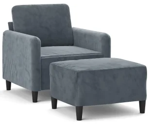 Ciemnoszary wypoczynkowy fotel z podnóżkiem S0-M53 - Fotele Ciemnoszary wypoczynkowy fotel z podnóżkiem S0-M53 - Fotele - miniaturka - grafika 1