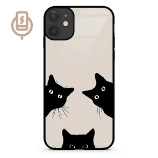 Czarne koty - iPhone 11 Etui szklane flexible indukcyjne - Etui i futerały do telefonów - miniaturka - grafika 1