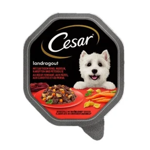 Cesar Wiejskie ragout Z wołowiną, makaronem i marchwią 14x150 g - Mokra karma dla psów - miniaturka - grafika 1