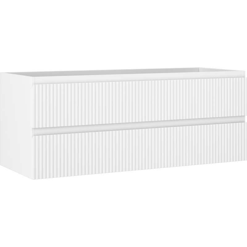 Mexen Rivel szafka łazienkowa podumywalkowa 120 cm, 2 szuflady, ryflowana , biała mat - 91A20-12047-2-BFF01