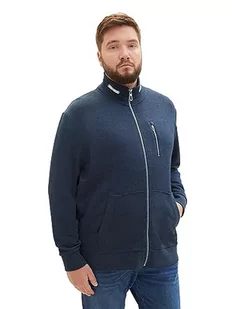 TOM TAILOR Męska bluza ze stójką, 19024-sky Captain Blue White Melange, 5XL duże rozmiary - Bluzy męskie - miniaturka - grafika 1