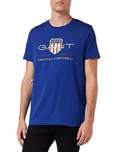 GANT Męski T-shirt Archive Shield SS, DEEP Blue, S - Koszulki męskie - miniaturka - grafika 1