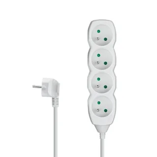 Przedłużacz Elektryczny 4GNIAZDA Uz 3M Biały 4041 - Listwy zasilające - miniaturka - grafika 1