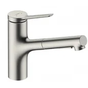 Baterie kuchenne - HANSGROHE 74820800 Zesis M33 Jednouchwytowa bateria kuchenna 150, metalowa wyciągana wylewka, 2jet Stal Szlachetna Finish - miniaturka - grafika 1
