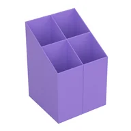 Przyborniki na biurko - Przybornik na biurko ICO plastik kwadrat 75x75x110mm fioletowy - miniaturka - grafika 1