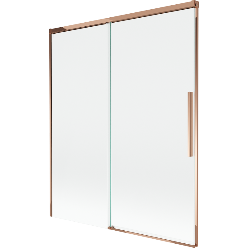 Mexen Rox parawan nawannowy 2-skrzydłowy rozsuwany 140 x 150 cm, transparent, różowe złoto - 8C9-140-001-60-00