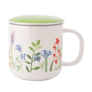 Kubek porcelanowy z zaparzaczem i pokrywką Przebudzenie natury 380 ml wielokolorowy - Kubki - miniaturka - grafika 1