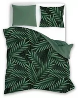 Pościel - Faro Pościel satynowa 160x200 Elegant 008 zielona liście dwustronna S 23 - miniaturka - grafika 1
