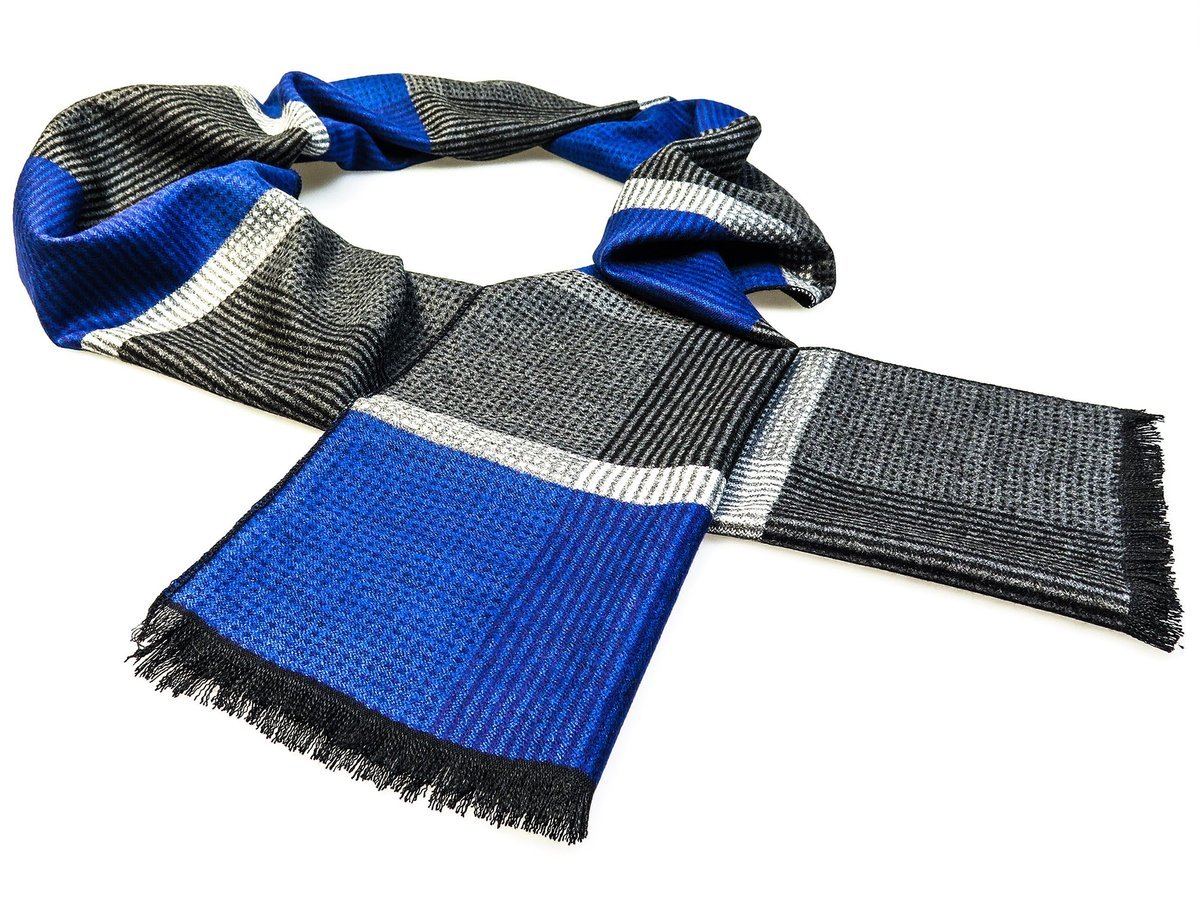 Szaro-niebieski szalik męski R32