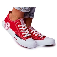 Trampki damskie - Trampki Damskie Cross Jeans Czerwone FF2R4074C - miniaturka - grafika 1