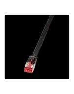 Kable światłowodowe - LOGILINK - Płaski Patch cord U/FTP;6;PIMF;dł. 0,25m;czarny CF2013S - miniaturka - grafika 1