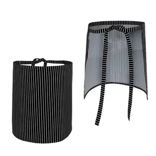 Zapaska kelnerska fartuch kucharski dług.  40cm CZARNA w białe paski - Odzież robocza - miniaturka - grafika 1