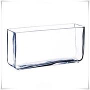 Wazony i flakony - Wazon szklany prostokąt, rynienka, korytko H-15 cm 30x10 cm - miniaturka - grafika 1