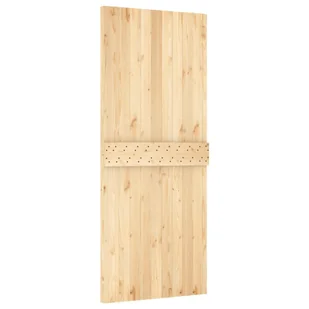 Drzwi przesuwne z osprzętem, 85x210 cm, lite drewno sosnowe 8721012081673 - Drzwi wewnętrzne - miniaturka - grafika 2