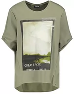 Koszulki i topy damskie - Taifun T-shirt damski, Reed Green Wzorzysty, 42 - miniaturka - grafika 1