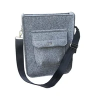 Torebki damskie - Mega listonoszka filcowa - A4 - SZARA - na pasku - miniaturka - grafika 1