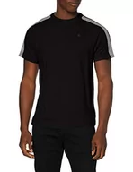 Koszulki męskie - G-STAR RAW Męski T-Shirt Sport Tape Logo, Dk Black C336-6484, XS - miniaturka - grafika 1