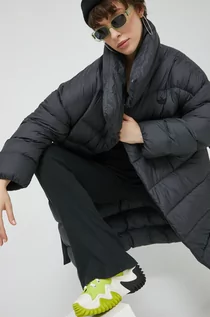 Kurtki damskie - adidas Originals kurtka puchowa damska kolor czarny zimowa oversize - grafika 1