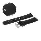 Akcesoria do zegarków - Pasek uniwersalny 16 mm silikonowy czarny, srebrna zapinka + teleskopy, U03 - miniaturka - grafika 1