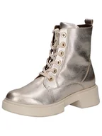 Botki damskie - CAPRICE Damskie sztyblety Lace Boot Flat 9-25101-43, platyna metal, 40 EU - miniaturka - grafika 1